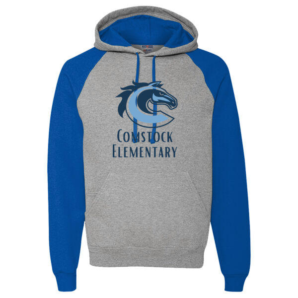 Nublend® Colorblocked Raglan Hooded Sweatshirt  Thumbnail